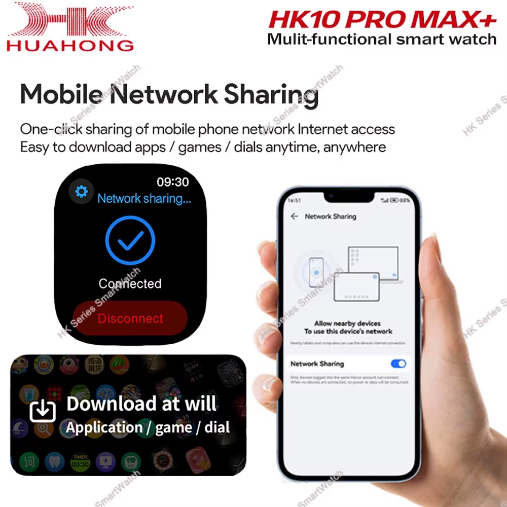 HK10 PRO MAX + Plus Smart Watch AI 4GB ROM Series 10 AOD Display Smartwatch Local Music Album Men AMOLED Bluetooth Call Sportwatch - Image 2
